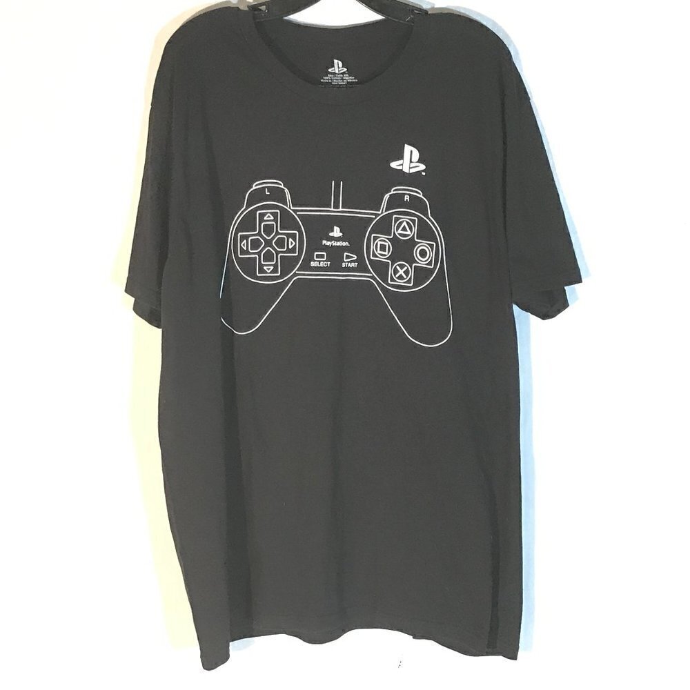Sony Playstation  Video Game Controller Gamer Black Short Sleeve Tee T Shirt 3XL
